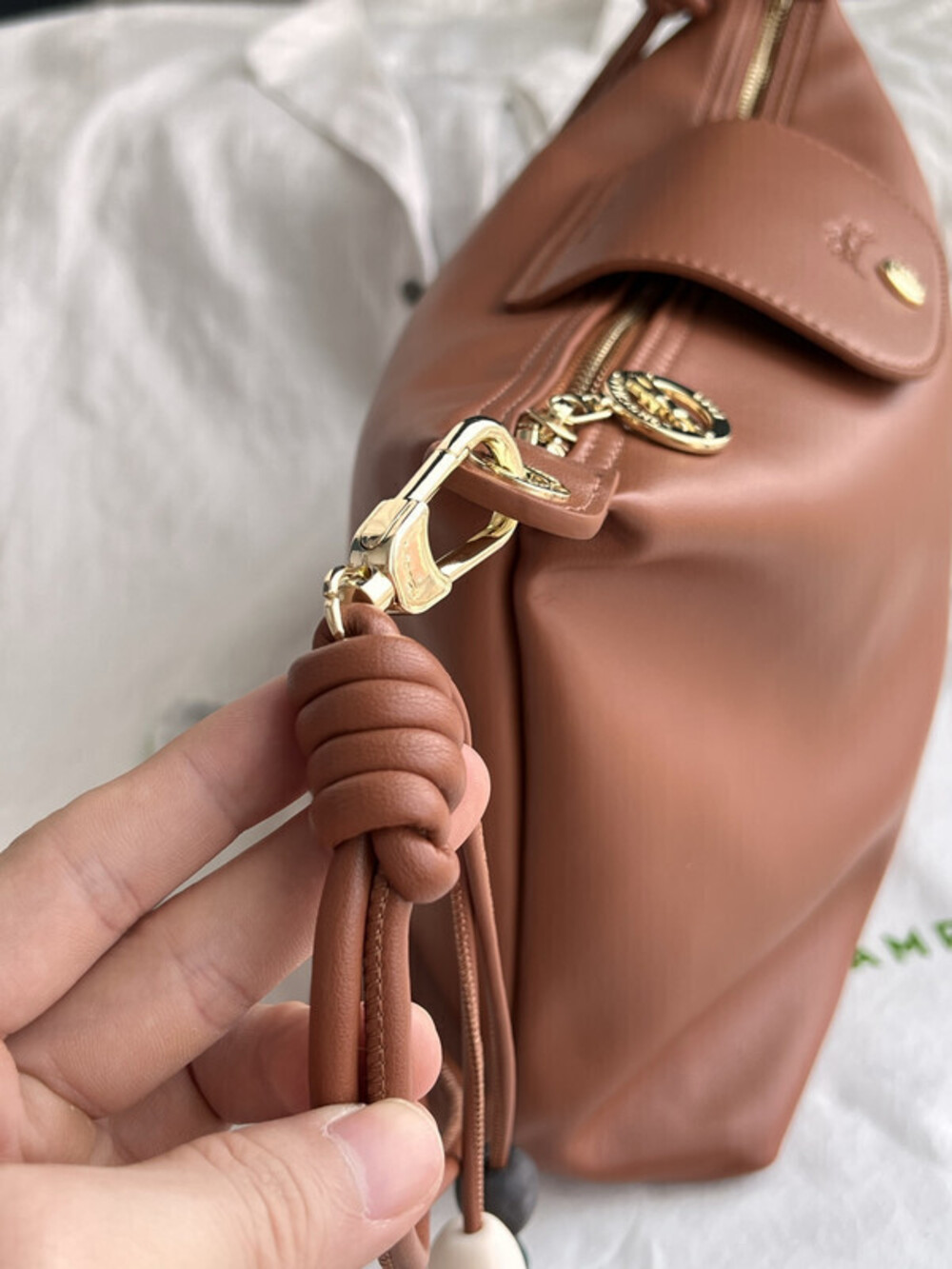 Longchamp Cognac Brown Hobo Crossbody Bag - Picture 7 of 7